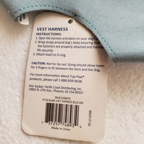 Top Paw Vest Harness for Dogs with Bling - Picture 3 of 5